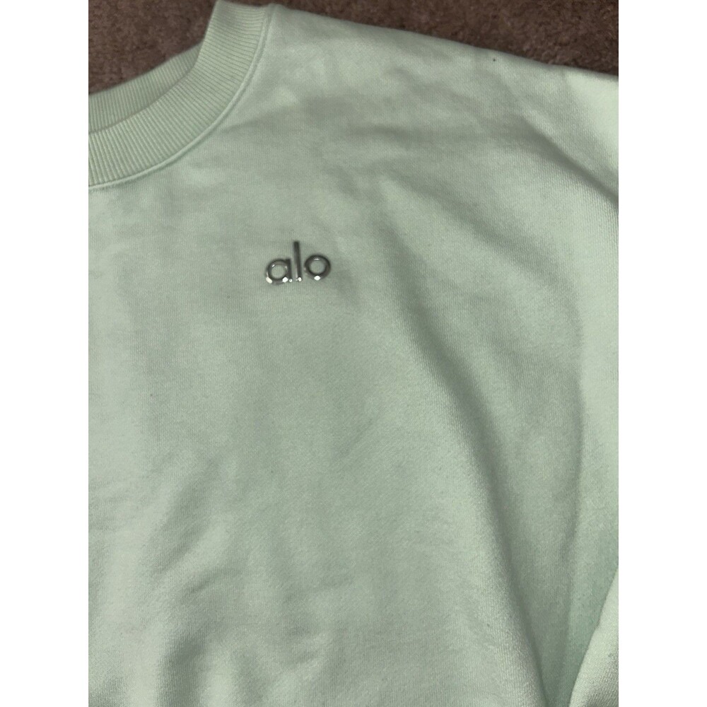 Alo Yoga Accolade Cropped Crewneck Sweatshirt Spearmint Medium - Picture 4 of 8